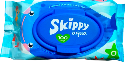 Влажные салфетки детские Skippy Aqua (100шт)