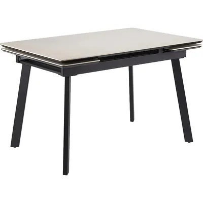 Обеденный стол Notta Норман 140x200х80 (carmen light grey/черный)
