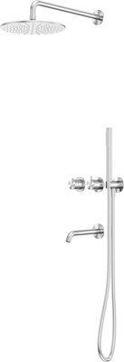 Душевая система со смесителем Abber Wasser Kreis 316 / AF8150BST (сталь брашированная)