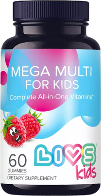 Мультивитаминный комплекс LIVS Мега Малина мармеладные пастилки для детей (60шт)