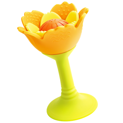 Прорезыватель для зубов Hape Малышам Оранжевый цветок 3в1 / E0137_HP