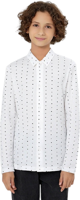 Рубашка детская Mark Formelle 123432/1 (р.164-84, геометрия на белом)