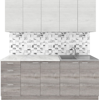 Кухонный гарнитур Агута Альфа 2.0 без столешницы (дуб пепельный/скандинавское дерево)