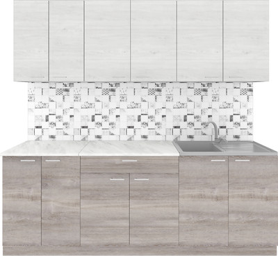 Кухонный гарнитур Агута Альфа 2.2 без столешницы (дуб пепельный/скандинавское дерево)