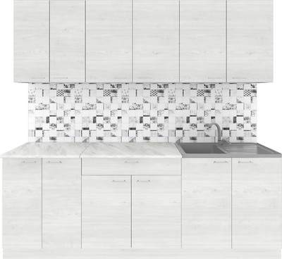 Кухонный гарнитур Агута Альфа 2.2 без столешницы (скандинавское дерево/скандинавское дерево)