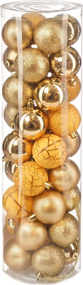 Набор шаров новогодних Ausini VT25-04019-1 (золото, 36шт)