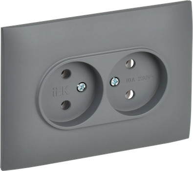 Розетка IEK Skandy SK-R20-10-K03-F (серый)