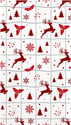 Полотенце Самойловский текстиль Вафельное Рождественские олени 45x60 / 933356