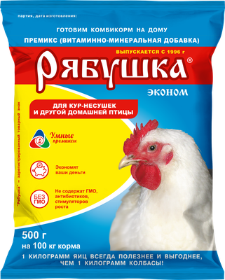 Кормовая добавка для сельскохозяйственных животных Агровит Премикс Рябушка Эконом 0.5% (500г)