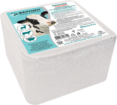 Кормовая добавка для сельскохозяйственных животных Агровит Фелуцен лизунец солевой УНИ (5кг)