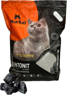 Наполнитель для туалета Murkel Бентонитовый (8кг, уголь)