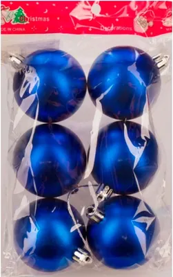 Набор шаров новогодних Ausini VT25-04016-4 (синий, 6шт)