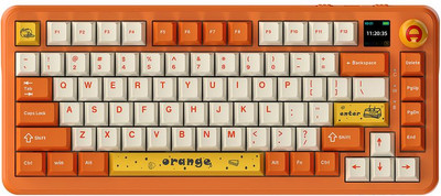 Клавиатура Ajazz AK820 MAX (оранжево-белая тема)