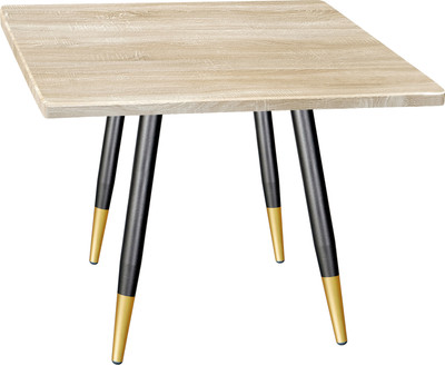 Обеденный стол Sheffilton SHT-TU104/80/80 (черный муар/золото/дуб сонома светлый)