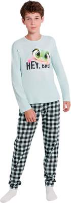 Пижама детская Mark Formelle 563323 (р.116-60-54, пыльная мята/графитовая клетка)