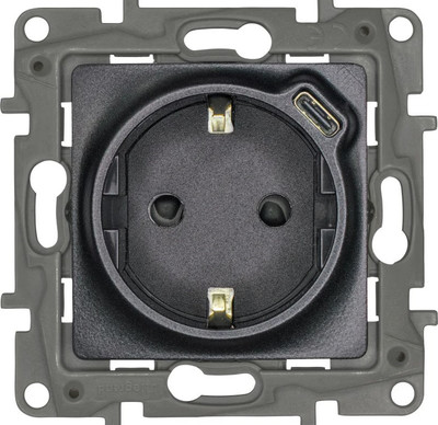 Розетка Legrand Etika / 672688 (антрацит)