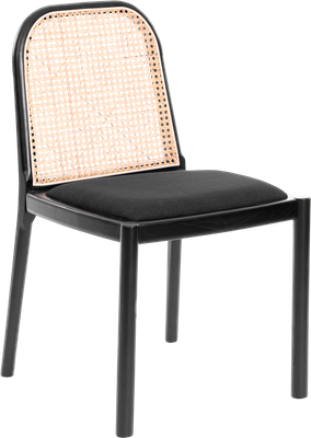 Стул Tetchair Freya дерево вяз/ротанг (черный/черный лен)