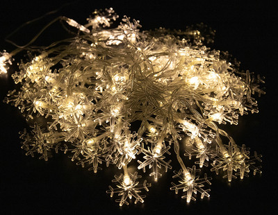 Светодиодная гирлянда Золотая сказка Нить Снежинки / 592204 (10м, теплый белый)