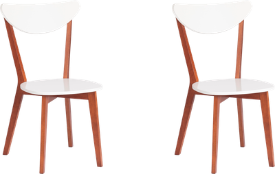 Набор стульев Tetchair Maxi жесткое сиденье (2шт, белый/коричневый)