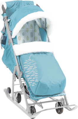 Санки-коляска Ника НД7-5К/МТ (мятный с шишкой)