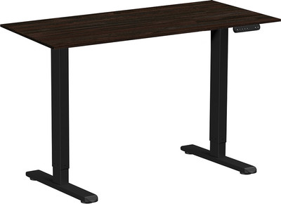 Стол с подъемным механизмом WellDesk WDE Prime 130x67.5х1.8 (черный/дуб термо черно-коричневый)