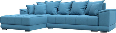 Диван угловой Лига Диванов НордСтар левый / 123502L (рогожка амур голубой)