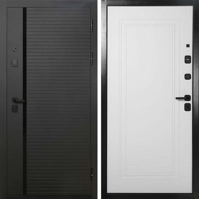 Входная дверь Форпост Топ-1 86x205 (правый, серый графит/белый)