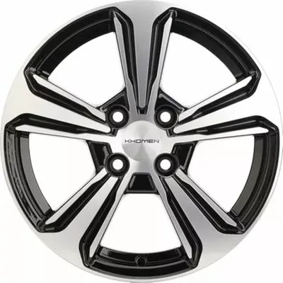 Литой диск Khomen KHW1502 Solano 15x6" 4x100мм DIA 54.1мм ET 45мм Black FP