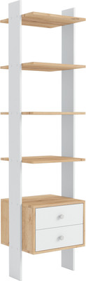 Стеллаж Генезис Мебель с ящиками  (белый/дуб золотой)