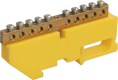 Шина заземления DEKRON 6х9-10 / AN0803-0015 (желтый)