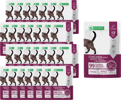 Влажный корм для кошек Nature's Protection Urinary Health с курицей, рыбой и клюк. / NPUPF63654 (22х100г)