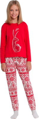 Пижама детская Mark Formelle 567740 (р.116-60, красный/новогодний орнамент)