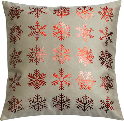 Наволочка декоративная MATEX Xmas Snowflakes / 42-624 (кофейный/красный/светло-бежевый)