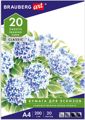 Набор бумаги для рисования Brauberg Сирень / 129223 (20л)