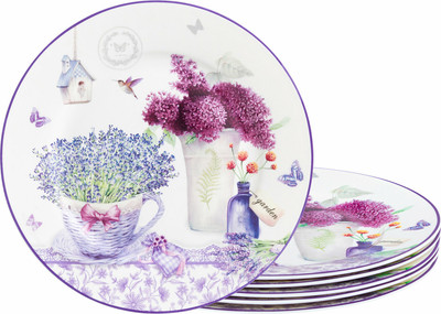 Набор тарелок Elan Gallery Лаванда New Bone China / 420773