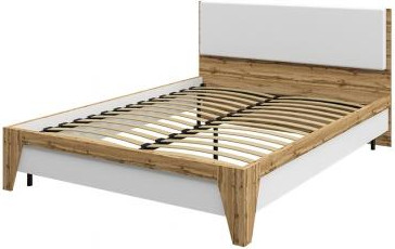 Двуспальная кровать ELVA Нодо NEM01K-1890/2060/1010 (01) (дуб вотан/белый)