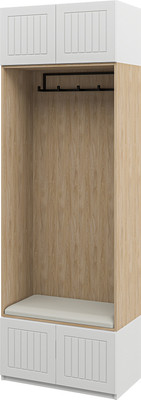 Секция в прихожую ELVA Брис NEM02HS-4D-800/450/2400 (20) (дуб прованс/белый)