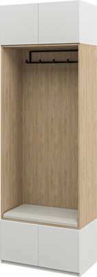 Секция в прихожую ELVA Брис NEM02HS-4D-800/450/2400 (20) (дуб прованс/белый)