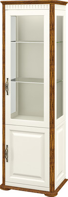 Шкаф с витриной ELVA Лазаро NEM03HS-1D1V-640/2000/480 (26) (крем/дуб кантри)