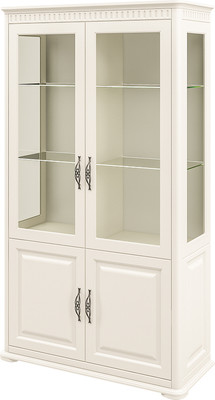 Шкаф с витриной ELVA Лазаро NEM03HS-2D2V-1140/480/2000 (27) (крем)