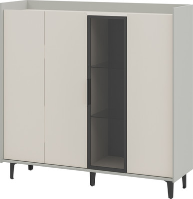 Шкаф с витриной ELVA Эссен NEM04HS-3D1V-1360/400/1310 (30) (лунный камень/персидский жемчуг)