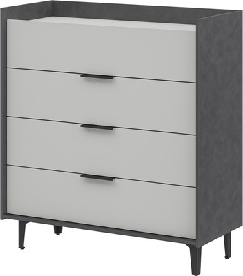 Комод ELVA Эссен NEM04T-4S-930/400/1020 (29) (металл бруклин/лунный камень)