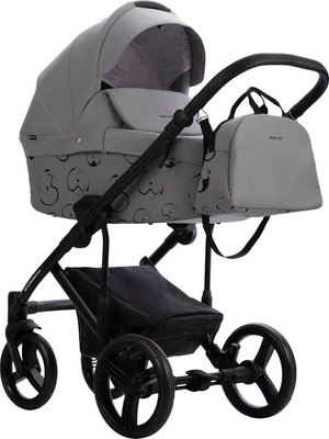 Детская универсальная коляска Bebetto Magnum Light SE 2в1 (07, светло-серый/черная рама)