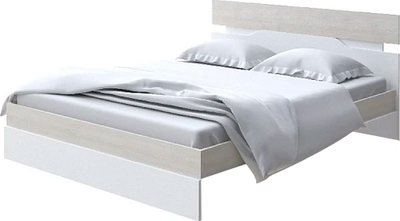 Двуспальная кровать Proson Milton 180x200 (дуб шамони светлый 124/белый)
