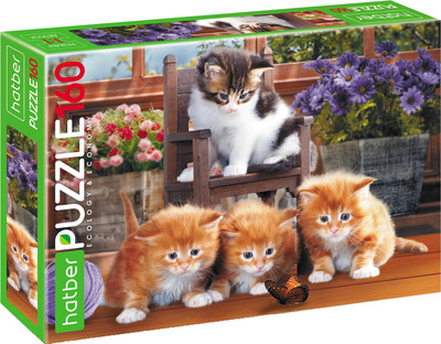 Пазл Hatber Eco. Котята с бабочкой / 160ПЗ4_16936 (160эл)