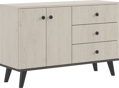 Тумба Генезис Мебель Светлана Прованс 2 двери 3 ящика (сосна белая лофт/венге)