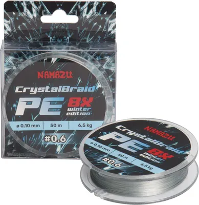 Леска плетеная Namazu CrystalBraid PE 8Х 0.6 0.10мм test-6.5кг / NCB50-0.6 (50м, серый)