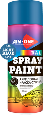 Краска автомобильная AIM-ONE Акриловая RAL-5012 (450мл, голубой)