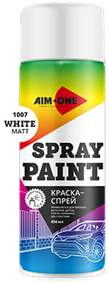 Краска автомобильная AIM-ONE SP-MW1007 (450мл, белый матовый)
