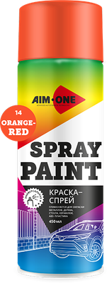Краска автомобильная AIM-ONE SP-OR14 (450мл, оранжевый/красный)